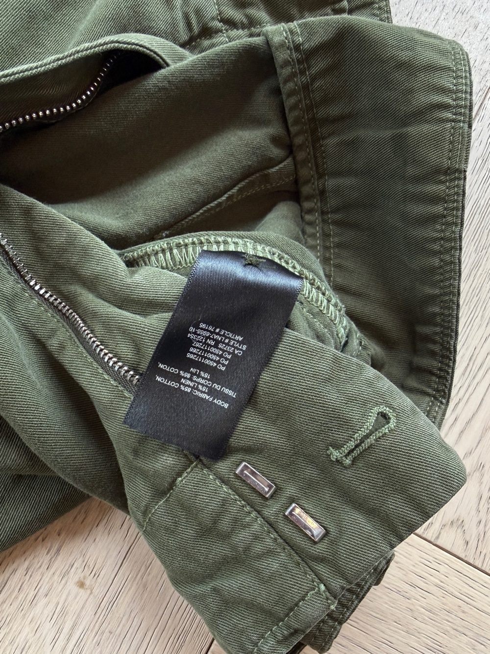 Aritzia Wilfred Free Nova High Waist Cargo Paperbag Pants in Olive Colour Size 2 - Picture 10 of 13